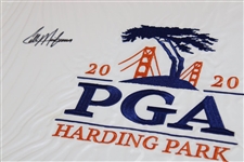 Collin Morikawa Signed 2020 PGA at Harding Park Embroidered Flag JSA #WIT687370