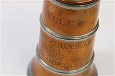 Maidstone Club, Easthampton L.I Golf Saturday Handicap Bronze & Pewter Large Tankard trophy