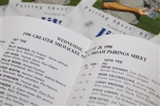 Complete (5) 1996 GMO Pairing Sheets Inc. Pro-Am Listing Tiger as Amateur Before Hello World!