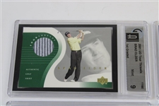 Six (6) 2001 UP GAI 9 Global Thread Cards - Calcavecchia, Duval, Elder, Hart, Clark II & Choi