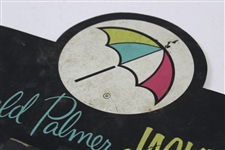 Vintage Arnold Palmer Jackets Double Sided Wood Point of Sale Sign with Umbrella Logo