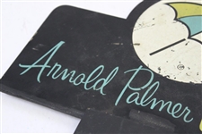 Vintage Arnold Palmer Jackets Double Sided Wood Point of Sale Sign with Umbrella Logo