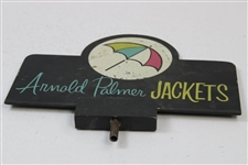 Vintage Arnold Palmer Jackets Double Sided Wood Point of Sale Sign with Umbrella Logo