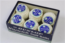 Half-Dozen Wrapped Dunlop Warwick Golf Balls in Box