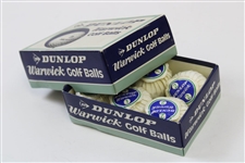 Half-Dozen Wrapped Dunlop Warwick Golf Balls in Box