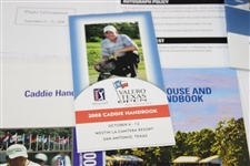 Nine (9) Different Players Caddies Handbooks For PGA Events - Detailed Tour Info