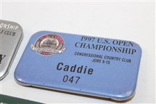 3 US Open Badges: 1993 - Caddie, 1995 Tiger Woods 1st - Contestant Family  & 1997 - Caddie