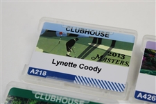 2007, 2008, 2009, 2012, 2013 2014 Masters Clubhouse Badges - Lynette Coody 