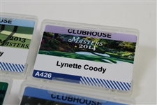 2007, 2008, 2009, 2012, 2013 2014 Masters Clubhouse Badges - Lynette Coody 