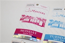 Six (6) Different 2019 Masters Tournament Tickets - Mon-Sat - Tiger Win