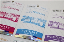 Six (6) Different 2019 Masters Tournament Tickets - Mon-Sat - Tiger Win