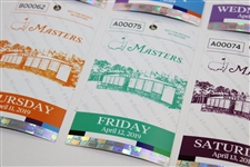 Six (6) Different 2019 Masters Tournament Tickets - Mon-Sat - Tiger Win