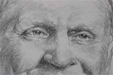 Jack Nicklaus Original Portrait Pencil Sketch Signed by Artist Robert Fletcher - Framed 