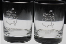 Augusta National Golf Club Members 2000 New Year Rocks Glasses