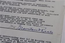 Grantland Rice Twice Signed Signed Contract w/Reference to Bobby Jones Golf Magazine JSA ALOA