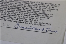 Grantland Rice Twice Signed Signed Contract w/Reference to Bobby Jones Golf Magazine JSA ALOA