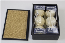 1957 Augusta National 10th Hole Display Box w/Mint 6 Spalding Dbl Dot Golf Balls