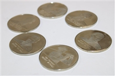 First Six (6) Memorial Tournament Honorees Medals Coins w/Bobby Jones & others