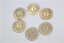 First Six (6) Memorial Tournament Honorees Medals Coins w/Bobby Jones & others