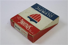1943 Dozen (12) Wrapped Spalding Olympic Golf Balls in Fold Up/Out Display Box