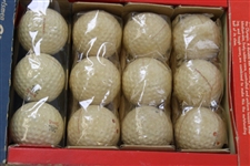 1943 Dozen (12) Wrapped Spalding Olympic Golf Balls in Fold Up/Out Display Box