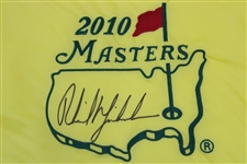 Phil Mickelson Signed 2010 Masters Embroidered Flag JSA ALOA