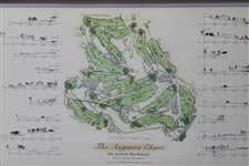 The Augusta Chart' Dr. Alister Mackenzie Golf Course Architect Ltd Ed 59/250 Map - Framed