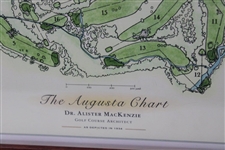 The Augusta Chart' Dr. Alister Mackenzie Golf Course Architect Ltd Ed 59/250 Map - Framed