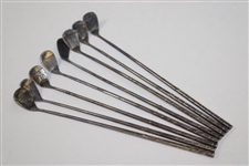 Eight (8) Alvin Sterling Silver Golf Club Stirrers - Thomas W. Crane