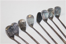 Eight (8) Alvin Sterling Silver Golf Club Stirrers - Thomas W. Crane