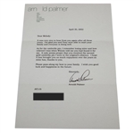 Arnold Palmer's Personal Umbrella Lapel Pin with Signed Response Letter JSA ALOA