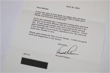 Arnold Palmer's Personal Umbrella Lapel Pin with Signed Response Letter JSA ALOA