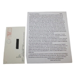 Arnold Palmer's Personal Umbrella Lapel Pin with Signed Response Letter JSA ALOA