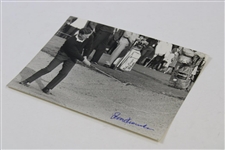 Peter Thomson Signed 1966 B&W Hitting From Sand Trap Press Assoc. Photo JSA ALOA