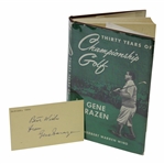 1950 30 Years of Championship Golf by Gene Sarazen with Signed Card JSA ALOA