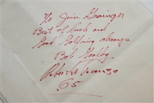 Rare Roberto de Vicenzo & Bob Goalby Signed Champs Dinner Napkin with '65' Notation JSA ALOA