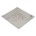 Rare Roberto de Vicenzo & Bob Goalby Signed Champs Dinner Napkin with '65' Notation JSA ALOA