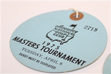 Pair of 1975 Masters Tournament Tuesday Practice Round Tickets - #2719 & #2720