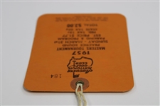 1957 Masters Tournament Sunday Practice Rd Ticket #184 with Original String - Doug Ford Winner