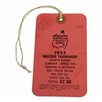 1955 Masters Tournament Sunday Final Rd Ticket #269 with Original String - Middlecoff Winner