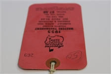 1955 Masters Tournament Sunday Final Rd Ticket #269 with Original String - Middlecoff Winner