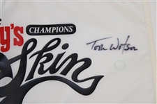 Jack Nicklaus & Tom Watson Signed The Wendy's Champions Skins Game Flag JSA ALOA