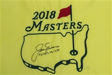 Jack Nicklaus Signed 2018 Masters Embroidered Flag with Years Won Notation JSA ALOA