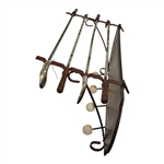 Classic Decorative Golf Scene Painted Clubs & Golf Balls Dual Coat Rack/Shelf