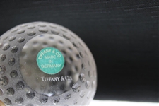 Tiffany & Co Luxury Leaded Crystal Art Glass Golf Ball Paperweight