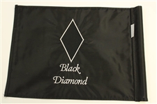 Undated Black with White Black Diamond Embroidered Golf Flag