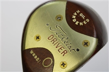 Titleist Driver #W6951 Persimmon Head Tour Model Oil Hardened Steel Shaft