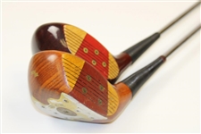 Spalding Drivers 2 Persimmon Heads Steel Shafts Stiff Faces