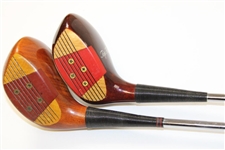 Spalding Drivers 2 Persimmon Heads Steel Shafts Stiff Faces