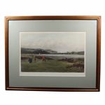 The Putting Green Colored Print by Artist Douglas Adams - Framed